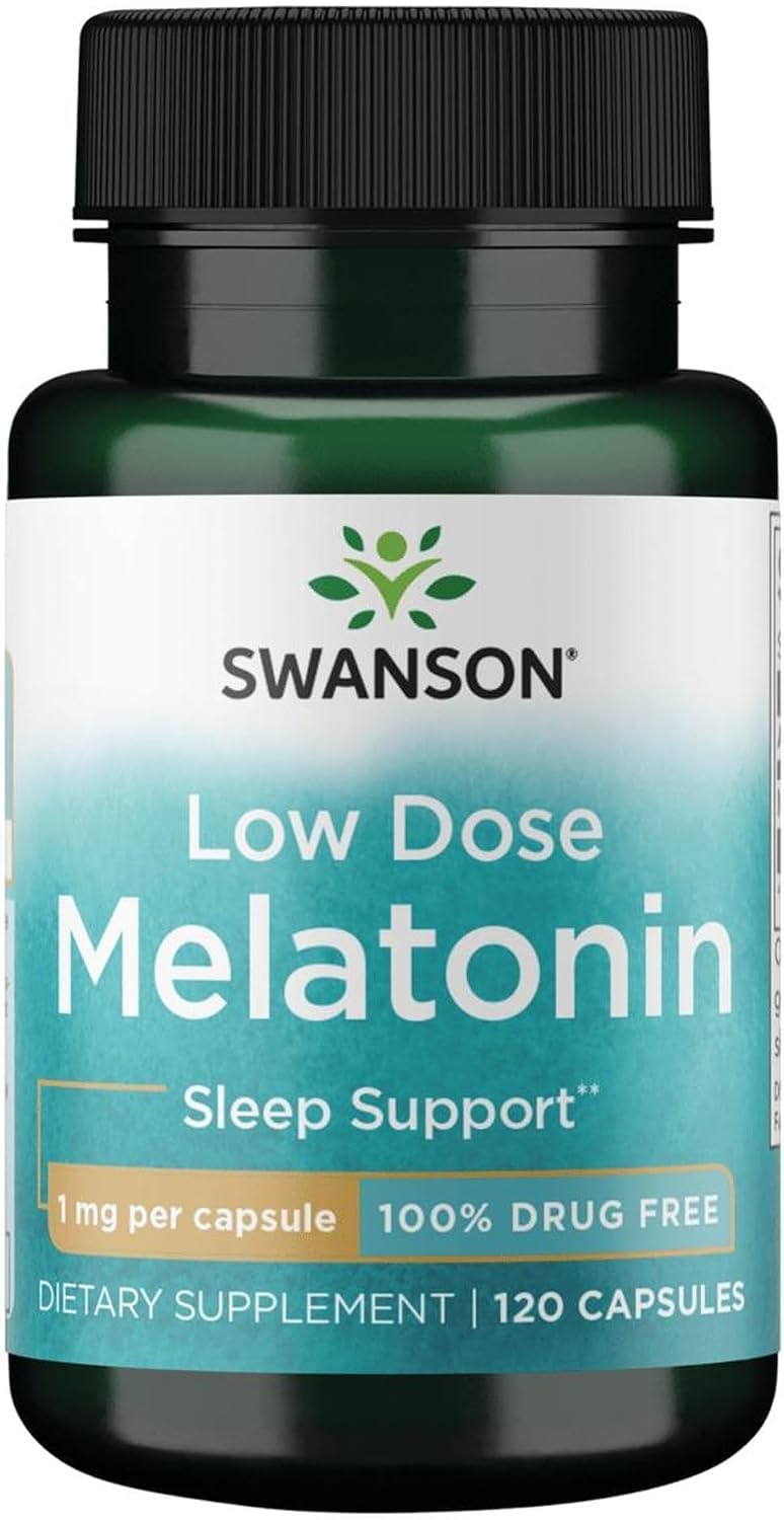 Swanson Melatonin 1 mg for Sleep and Relaxation, 120 Capsules | Delivers 1 Mg Melatonin per Capsule to Help Restore Normal Sleep Patterns Naturally for Better Sleep and Relaxation