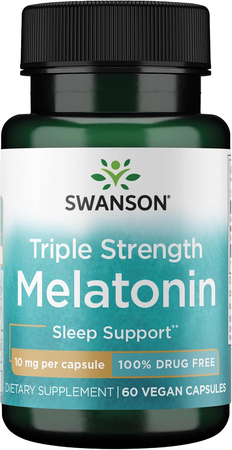 Swanson Triple Strength Melatonin, 10 mg, 60 Capsules