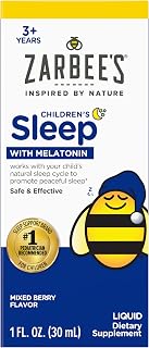 Zarbee's Kids Melatonin Sleep Supplement Liquid, 1mg Melatonin, 1 fl oz