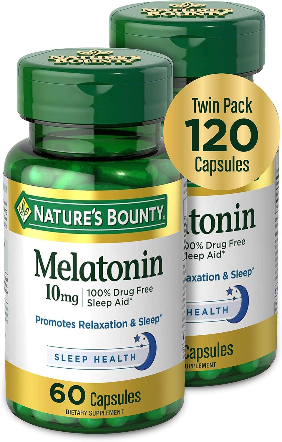 Nature's Bounty Melatonin 10 mg, 120 Capsules Total