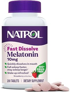 Natrol Melatonin 10 mg Fast Dissolve Tablets, Strawberry, 200 Count