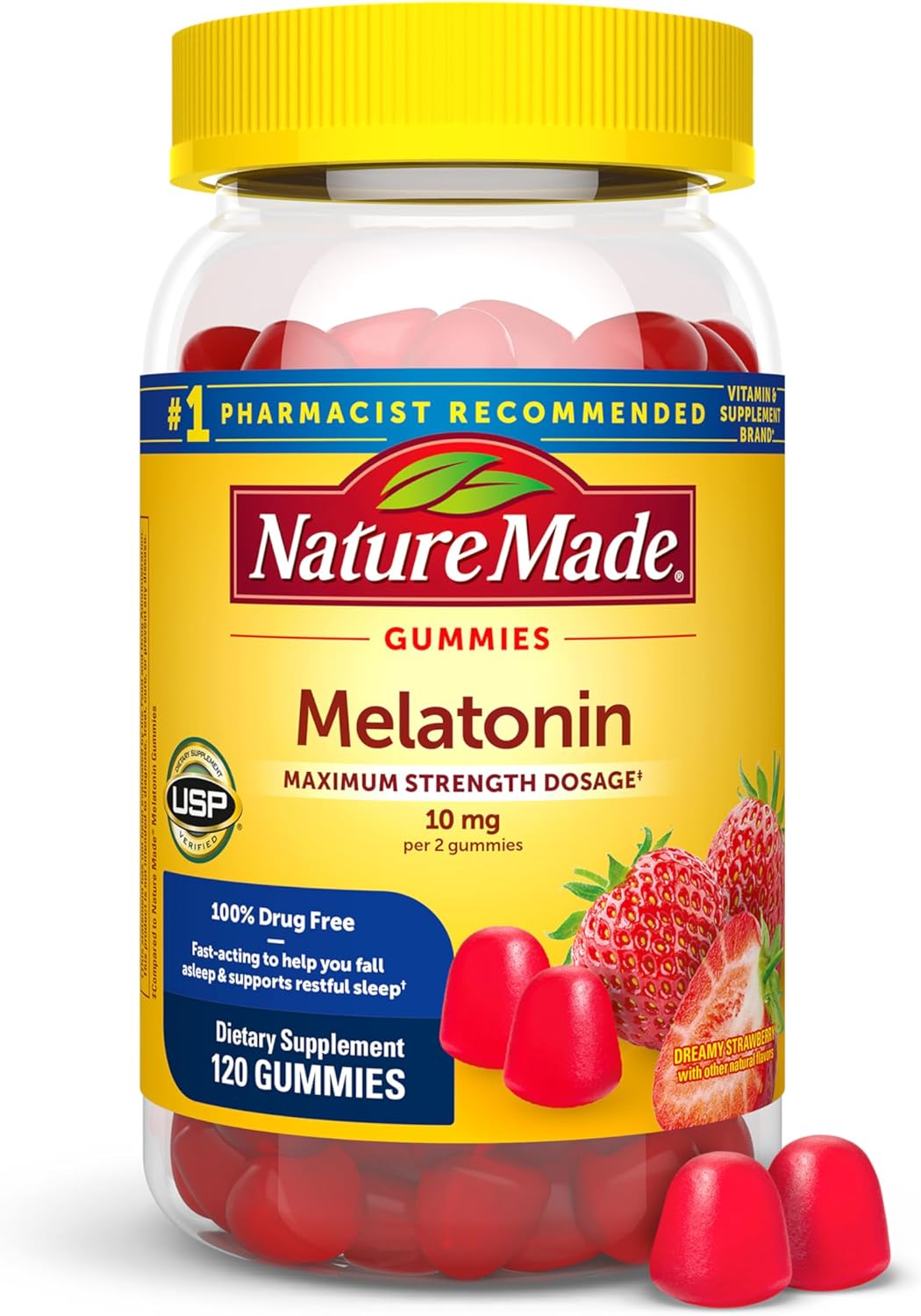 Nature Made Melatonin 10 mg per Serving Gummies, 120 Melatonin Gummies