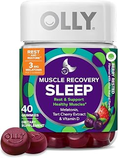 OLLY Muscle Recovery Sleep Gummy Supplement, Tart Cherry - 40 Count