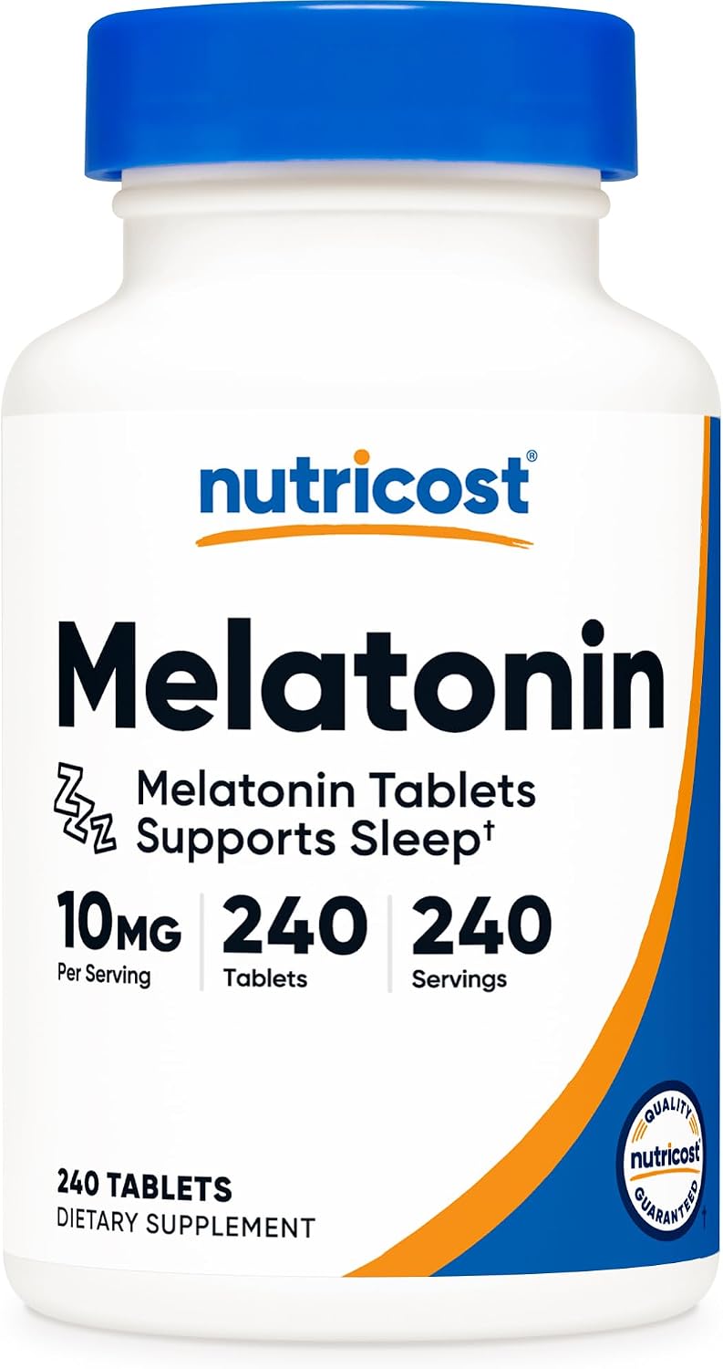 Nutricost Melatonin (10mg) 240 Tablets, Gluten-Free, GMO-Free
