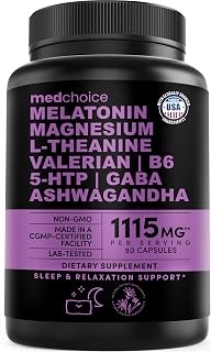 MEDCHOICE 12-in-1 Melatonin 5mg Sleep Capsules with Magnesium, 90ct