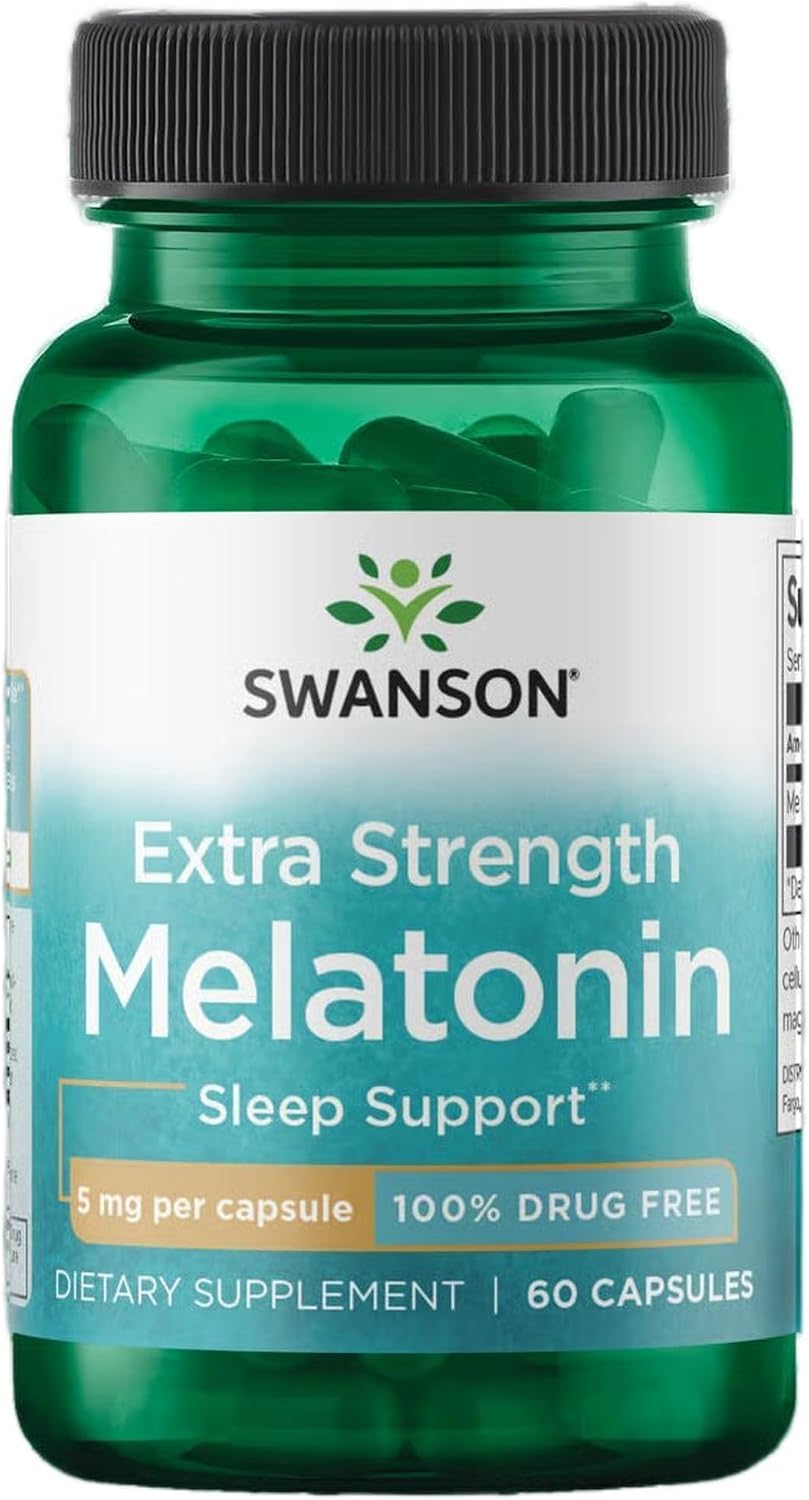 Swanson Extra Strength Melatonin 5 mg, 60 Capsules
