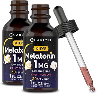 Carlyle Kids Melatonin Liquid | 1 fl oz | Two Pack | Fruit Flavor