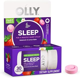 OLLY Sleep Fast Dissolves, 3mg Melatonin, Lemon Balm- 30 Count