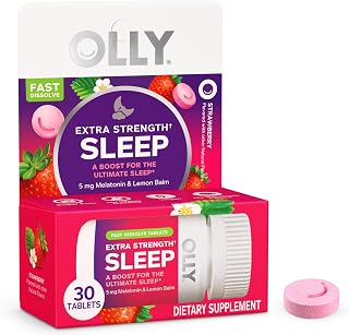 OLLY Extra Strength Sleep Fast Dissolve Tablets, 5mg Melatonin - 30ct