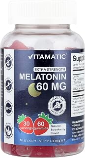 Vitamatic Sugar Free Melatonin 60 mg Per Serving - 60 Gummies, Gluten Free