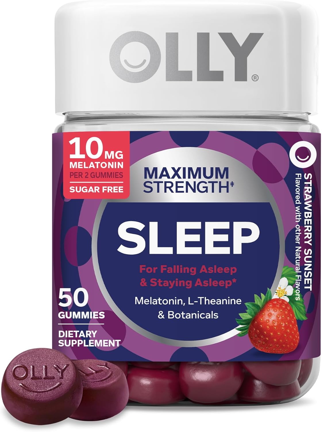 OLLY Maximum Strength Sleep, 10 mg Melatonin, 50 Gummies