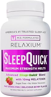Relaxium Sleep Quick Melts, Sleep Aid, 10mg Melatonin, Berry, 100 Serving