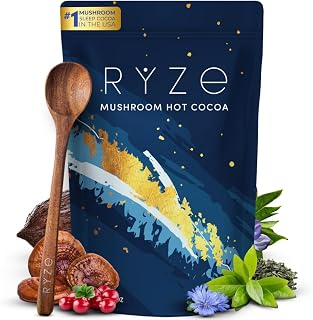 RYZE Mushroom Hot Cocoa with Melatonin, Reishi & L-Theanine, 20 Servings