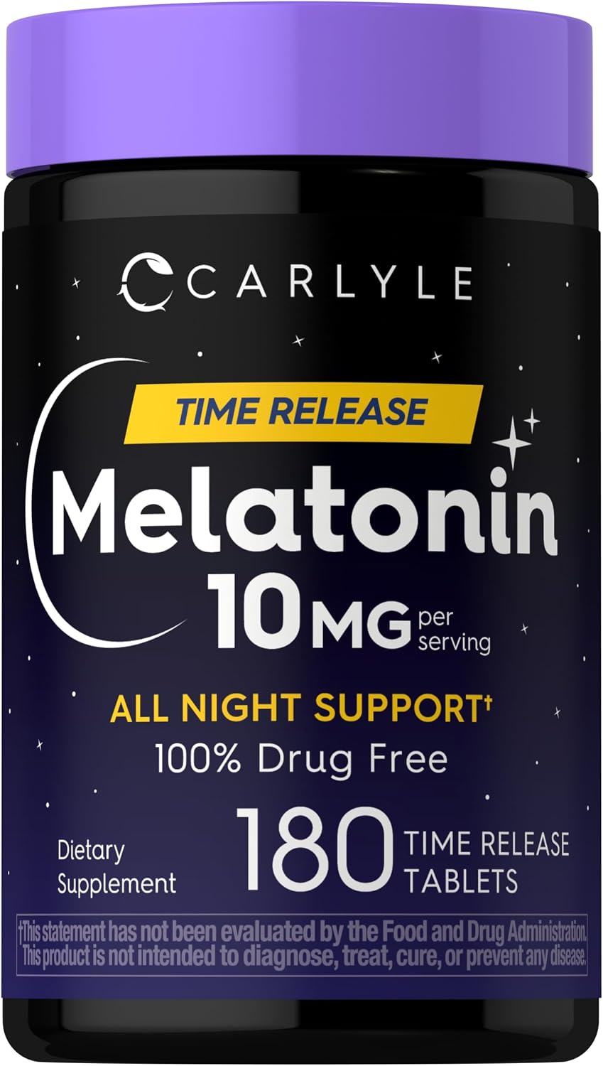 Carlyle Melatonin 10mg | 180 Time Release Tablets | All Night Support