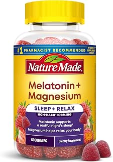 Nature Made Melatonin + Magnesium Gummies, Melatonin 3mg, 50 Gummies