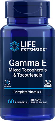 Life Extension Gamma E Mixed Tocopherols & Tocotrienols, 60 softgels packaging