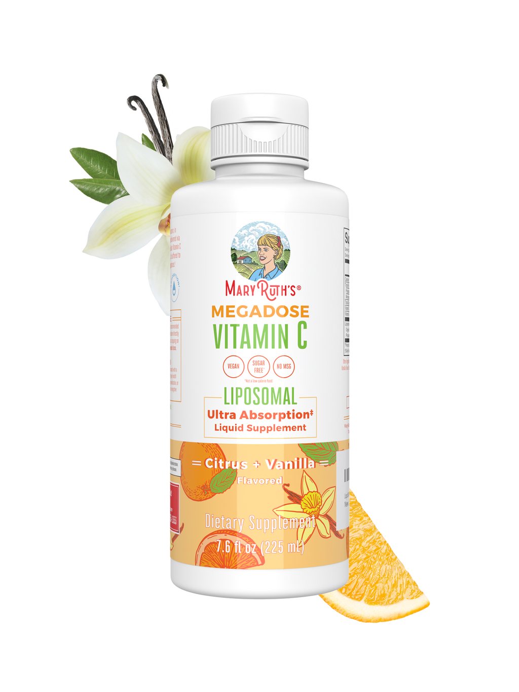MaryRuth's Megadose Vitamin C Liposomal, Citrus + Vanilla, 7.6 fl oz / 225 ml