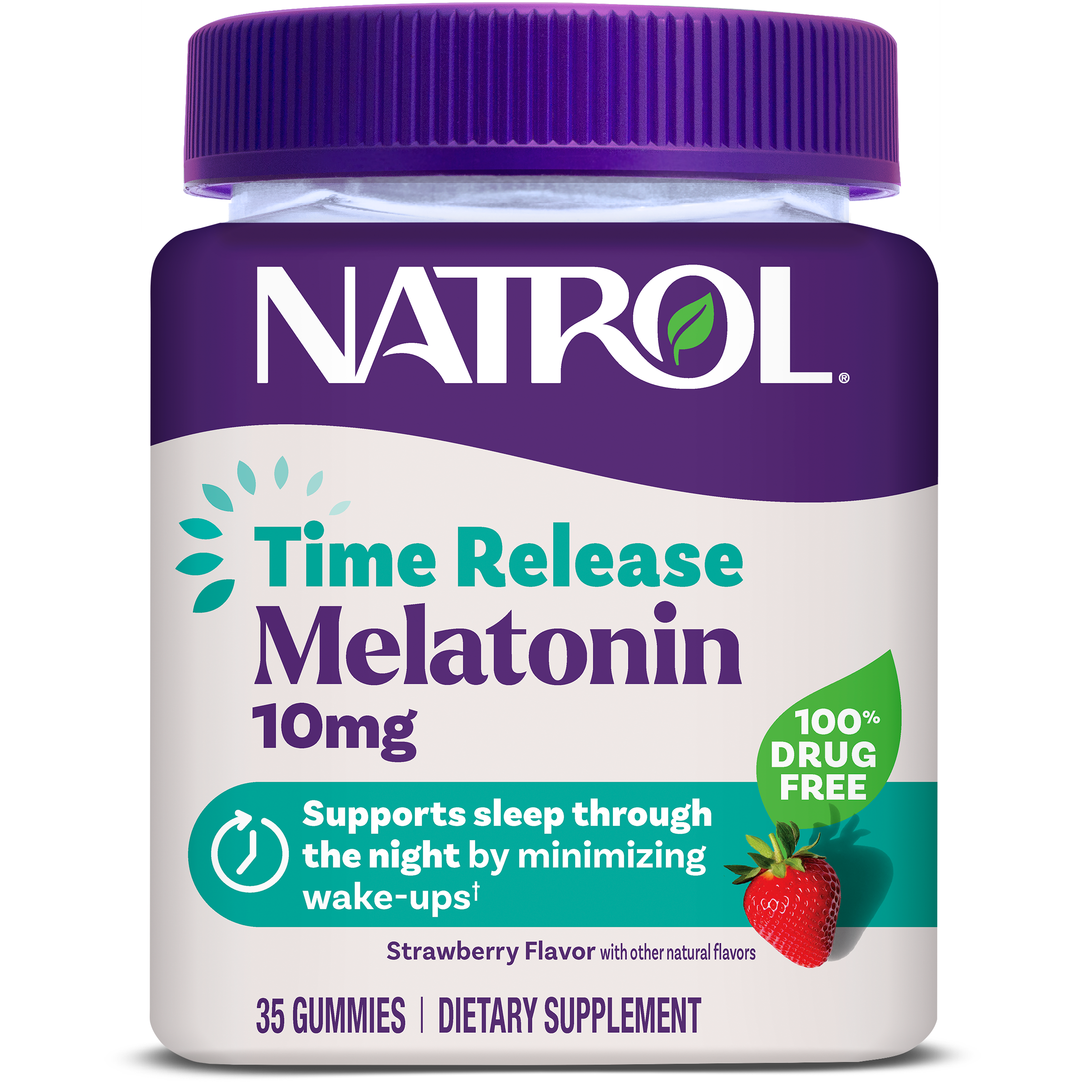 Natrol Time Release 10mg Melatonin Gummies, Strawberry, 35 Count