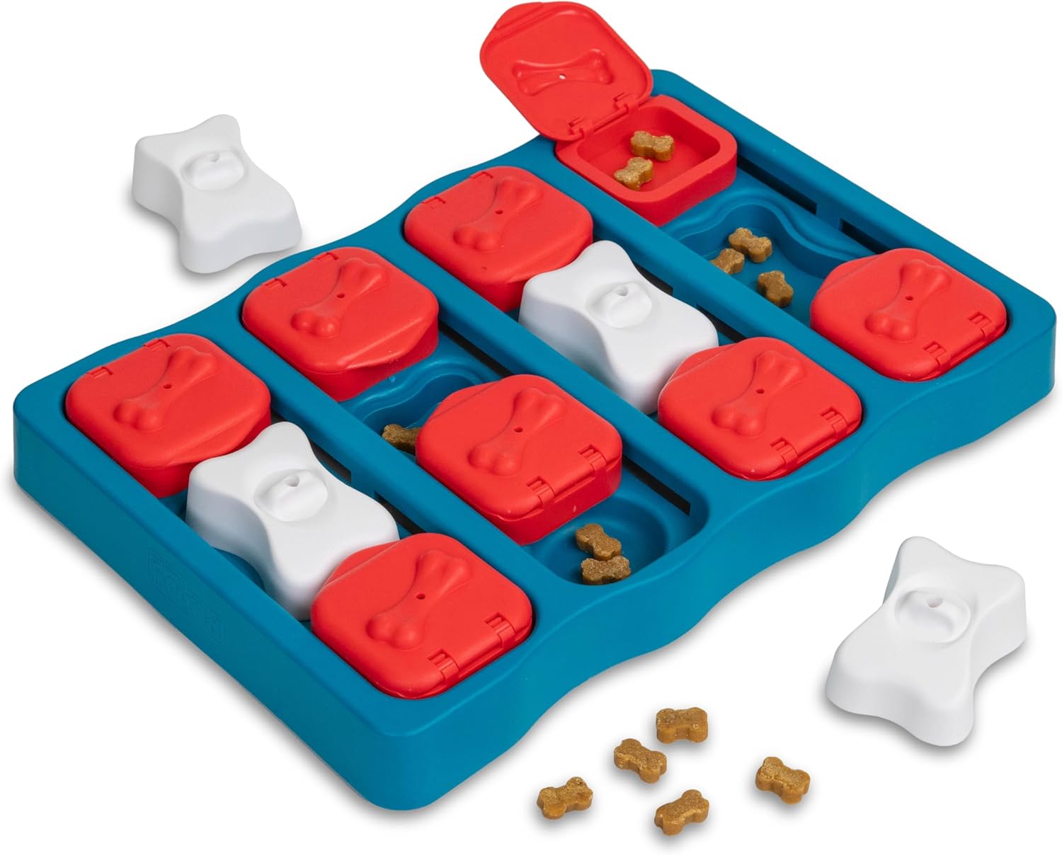 Outward Hound / Nina Ottosson Dog Brick — Red/white/blue, Level 2, 1 puzzle