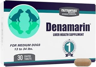 Nutramax Denamarin Liver Supplement for Medium Dogs, Tablets, 30ct