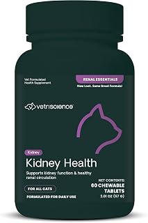 VetriScience Kidney Health Tablets for Cats, Chicken and Fish, 60 Count