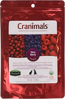 Cranimals Very Berry Antioxidant Superfood Berry Powder for Dogs and Cats - Natural Antioxidant Boost from Cranberries, Raspberries, and Blueberries, 120 g/ 4.2 Oz Bag