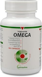 Vetoquinol Triglyceride Omega, Fish Oil for Dogs & Cats, 60 Capsules
