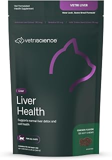 VetriScience Liver Health Chews for Cats, Chicken, 120 Count