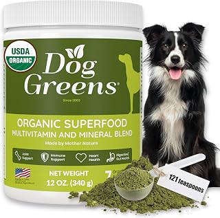 Superfood Multivitamin Powder - Dog Vitamins and Supplements, Organic Kelp, Spirulina, Sea Moss for Homemade Food, Kibble and Raw Meals, Energy, Immune, Joint & Skin