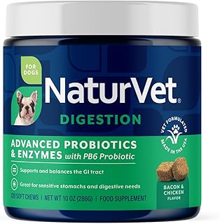 NaturVet Advanced Probiotics & Enzymes Dog Supplement - 120 Soft Chews