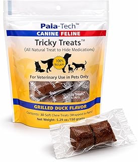 Soft Dog & Cat Treats with Grilled Duck Flavor - 30 Chewy Dog Training Treats - Easy to Swallow - Veterinary Use in Pets Only (5.29 oz/150 Grams) Pouch