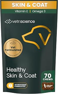 VetriScience Healthy Skin & Coat Chews for Dogs, Veggie, 70 Count