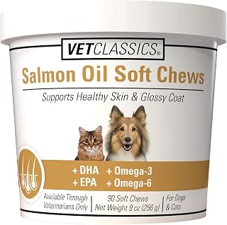 Vet Classics Salmon Oil Supplement for Dog & Cat Healthy Skin - 90 Ct