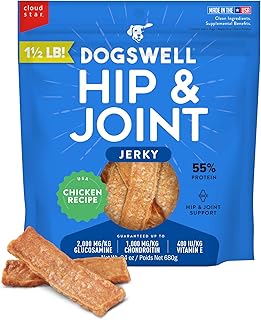 DOGSWELL Hip & Joint Jerky Dog Treats, Chicken, 24 oz Bag