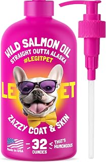 Wild Alaskan Salmon Oil for Dogs & Cats - Pure Fish Omega 3 6 9 Liquid EPA DHA Fatty Acids - Skin & Coat Supplement