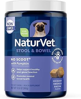 NaturVet No Scoot Stool and Bowel Supplement for Dogs - 120 Soft Chews