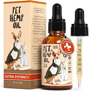 Hemp Oil for Dogs, Cats - Hip Joint Pain Relief, Mobility & Calming Drops