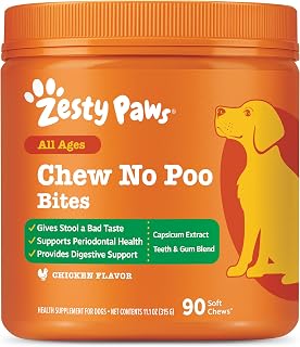 Zesty Paws Coprophagia Deterrent for Dogs - Chew No Poo, Chicken, 90 Ct