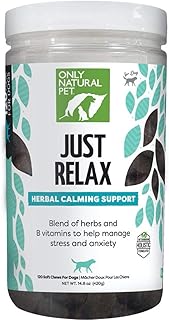Only Natural Pet Just Relax Herbal Calming Chews for Dogs, 120 Soft Chews