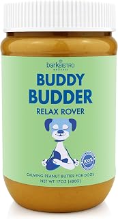 Relax Rover Buddy Budder (Stress + Anxiety), 100% Natural Dog Peanut Butter, Dog Supplment, Made in USA 17oz