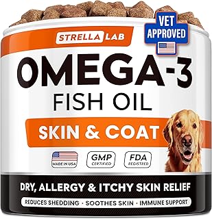 Omega 3 for Dogs - Fish Oil Skin & Coat Supplement, Itch & Allergy