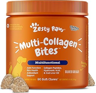 Zesty Paws Dog Collagen Chews - Dog Joint Supplement, Chicken, 90 Ct
