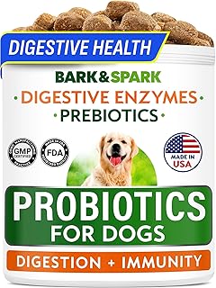 BARK&SPARK Probiotics for Dogs, Digestive Health Chews with Fiber & Enzymes