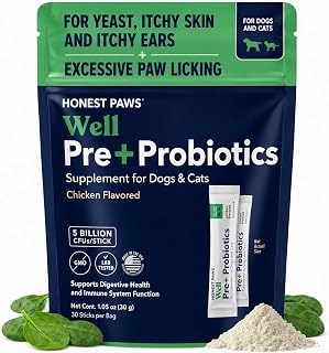 Probiotics for Dogs, Digestive Health Powder with Prebiotic, Chicken, 30ct
