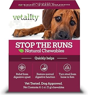 Vetality Stop The Runs Dog Anti Diarrhea Medicine, 6 Count, Fast-Acting