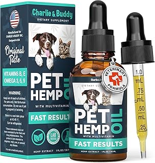 Hemp Oil for Dogs, Cats - Natural Calming Pet Anxiety, Stress & Pain Relief
