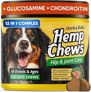 Glucosamine Chondroitin for Dogs - Hip Joint Supplement, Hemp Calming Chews