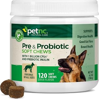 PetNC Natural Care Liver Flavor,Cheese Pre & Probiotic Soft Chews for Dog 120 ct (Pack of 1) (Packaging May Vary)