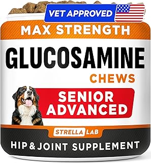 STRELLALAB Advanced Glucosamine for Senior Dogs, Chondroitin Joint
