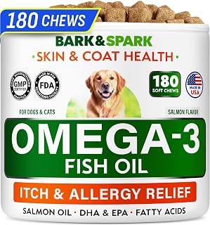 Omega 3 for Dogs - Fish Oil for Skin & Coat Health, Itch & Allergy